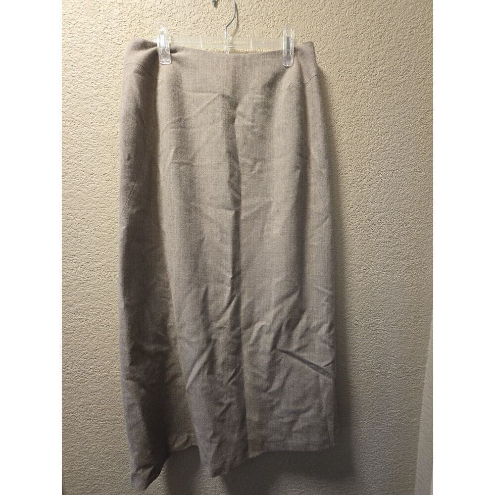 Willi Smith Womens Long beige Wool Skirt Sz 12 Pre-owned